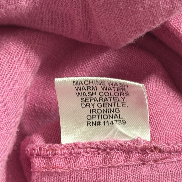 FLAX Designs Full Time Pant Linen Drawstring Pants Wide Leg Pink Sz Medium Beach - Picture 8 of 11